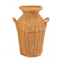 Faux Rattan Vase Tabletop Vessel Rustic for Decorators