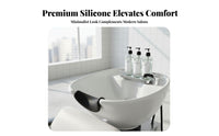 Shampoo Bowl Neck Rest Comfortable Silicone Neck Support Soft & Flexible Curved D Sink Pillow for Hairstylists, Home Users, Barbershop, Spa