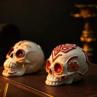 Hand-Painted Skull Ornament Freestanding Tabletop Skull Compact Decor Miniature for Collectors