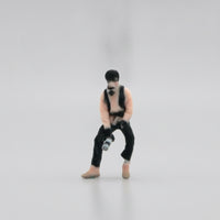 Color-Printed Miniature Man with Camera Collectible Photographer Figurine Tiny Seated Figure Micro for Hobbyists