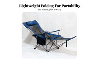 Reclining Camp Lounger Foldable Design Lounge Chair Adjustable Recline for Beach