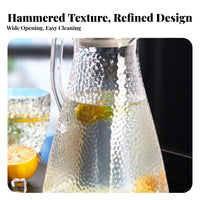 Large Capacity Water Carafe with Lid High Temperature Resistant Large Capacity Juice Jug Shatterproof Acrylic Cold Tea Kettle for Office Workers, Home