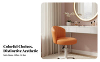 Wheeled Low-Back Vanity Chair Easy Assembly Low-Back Rolling Chair Compact Size