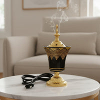 Electric Incense Burner Electric Ceramic Incense Burner Home Decor Floral Filigree Vented for Indoor Use