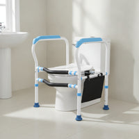 Toilet Rail with Suction Cups No-Drill Toilet Frame Freestanding for Seniors, Handicapped
