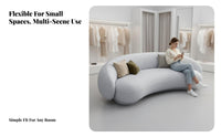 Curved sectional Sofa Nordic Inspired Curved Settee Minimalist design Living Room Furniture for Homeowners, Families, Lounge Area, Small Spaces, Bedroom