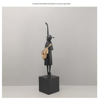 Nordic Abstract Guitar Player Metal Figurine for Home Decor