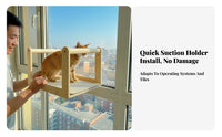 Sunbathing location paneMounted Cat resting location Elevated View paneMounted Cat resting location Space Saving Pet Supply Sturdy Build for Apartment Dwellers, Renters, Indoors, Sunroom, Living Room, Bedroom