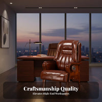 Reclining Computer Chair Managerial Decompresssign Rotating Seat Highspine-Supporting Thick Padding for Managerials
