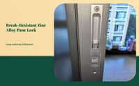 Sliding Pane Security Lock, Aluminum Alloy Hook Latch with security-theftTheft Function, Easy to Install, for Home Patio Door, Pane