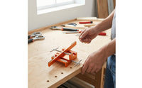 Cabinet Door Drilling Jig Orange Metal Body Cabinet Door Clamp Jig Hardware Tool Framed Cabinets Easy to Use