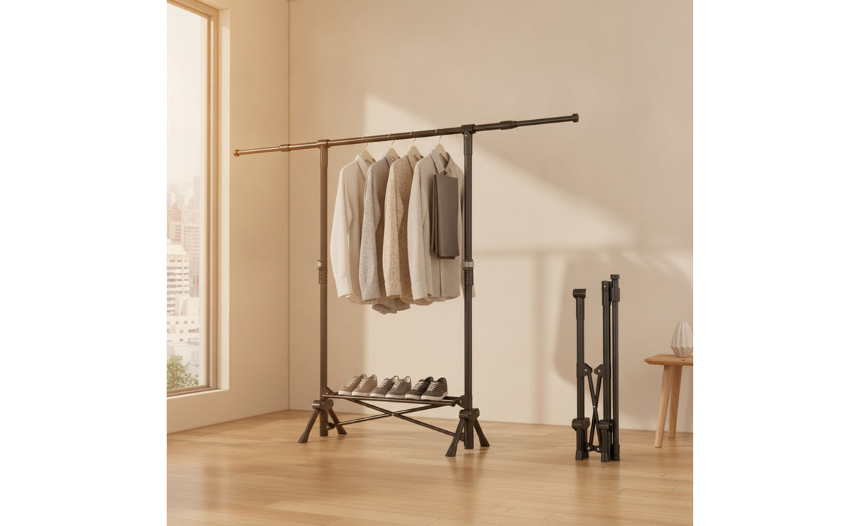 Telescoping Clothes Drying Rack Space-Saving Folding Drying Rack Collapsible Portable for Apartment