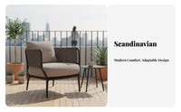 Woven Patio Armchair Nordic Design paded Patio Armchair Includes pad Deep Seating for Homeowners, Hotel Owners, Balcony