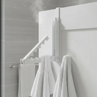 Extendable Door Garment Hanging Rack Easy Installation over the Door Clothes Rack Rust-Resistant Portable Laundry Hanger for Renters, Commuters