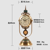 欧式座钟客厅家用桌面时钟摆件钟表摆放台式美式轻奢装饰石英钟表