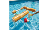 PVC Inflatable Joust Set Wood Grain Design Inflatable Water Joust Easy to Inflate for Adults, Kids
