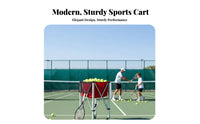 Foldable Tennis Ball Cart Lightweight Tennis Ball Container with Wheels Multipurpose Use Foldable Pickleball Cart for Coaches, Parents