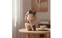 Girl Bust Figurine Lovely Resin Character Figurine Modern for Bookshelf, Teens