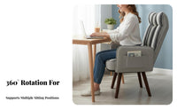 Sofa-Like Comfort Upholstered Home Office Chair Plush Padding Upholstered Adjustable Seat Ergonomic Design rotate Armchair effortlessRolling Casters for gaming enthusiasts, Students, Remote Employees, Study Room, Bedroom