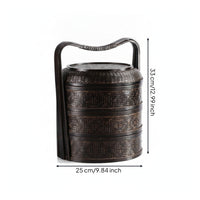 Bamboo Basket with Lid Handwoven Bamboo Basket with Handle Handmade Storage Container Box for Kitchen