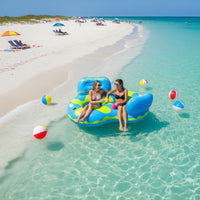 Long-Lasting PVC Material Double Water Sofa Mesh Seat Inflatable Floating Couch High Weight Capacity for Couples, Vacation