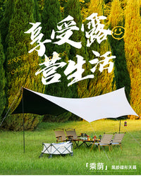 Hexagonal Tarp Tent for Outdoor Camping and Picnics with Sun and Water Protection