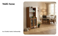 Living Room Tea Cabinet Large Capacity Dining Room Sideboard Buffet Cabinet with Glass Doors Nordic Style Storage for Homeowners Suitable for Entryway Hallway Dining Area Living Room