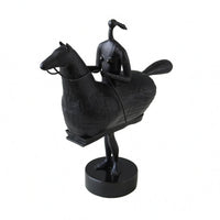 Horse Equestrian Figurine Decorative Equestrian on Horse Sculpture Standing Home Decor