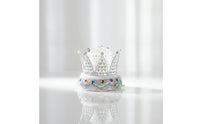 Faceted Crown Band Box Ornate Band Box with Clear Lid Compact Display Case with Clear Lid for Proposal, Wedding, Valentine's Day
