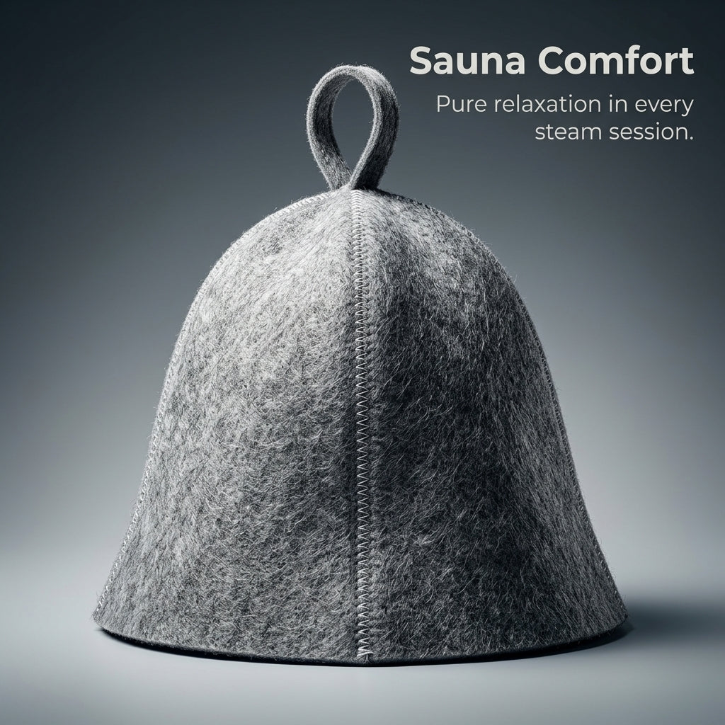Sauna Hat for Women and Men with Thickened Wool Felt for Steam Room, Extra Long 81cm Coverage for Enhanced Heat Protection, Comfortable Design