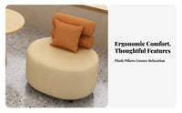 Upholstered Loveseat with Rear Rest Pillow Rear Comfortable Upholstery Cafe Booth Modern Aesthetic Rounded Edges