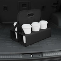 6 Cup Beverage Carrier Sturdy Base Foldable Drink Tote Reusable Cup Holder for Parties, Food Delivery, Outdoor Events