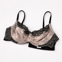 Lace Trim Underwired Bras for Women with Soft Underwire Support, Plus Size Minimizer Design for Everyday Wear, Elegant Satin