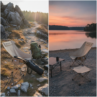 Moon Chair Outdoor Folding Camping Chair with 3-Position Adjustment, Portable High-Back for Picnic Beach Sketching