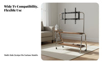 Mobile TV Stand with Wheels 360-Degree Rotating Casters Mobile TV Stand Heavy-Duty Construction Portable Television Holder for Renters, Living Room