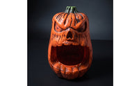Jack-O'-Lantern Candy Dish Holder Carved-Look Gourd Candy Holder Orange Tabletop Decoration for Party Hosts, Scary Residence