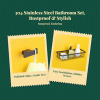 Matte black towel bar set