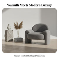 Upholstered Club Chair Modern Minimalist Design Rounded Accent Chair Soft Upholstery Luxurious Padding Ing for Reception Area