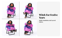Witch Figurine with Folding Support | Spooky Halloween Decoration, Welcome Sign Detail, for Entryway