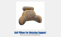 Vintage Plush Bedside Pillow, Large Backrest, Waist Support, Sofa Throw, Cute Creature Pattern, Dormitory, Student