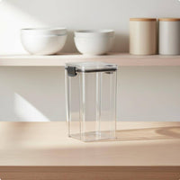 Clear Plastic Canister Sturdy Dry Food Storage Jar Freezer Safe