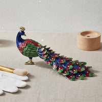 2 Pieces Peacock Decorative Figurine Rhinestone Peacock Figurine Ethnic Design