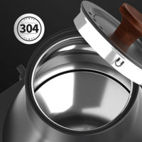 Keep Warm Gooseneck Electric Kettle Wood Grain Appliance Digital Display for Baristas