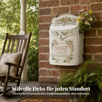 Embossed Front Vintage Wall Mailbox Metal Wall Mailbox Curved Top Flap