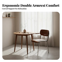 Stackable Woven Chair Minimalist Design Armchair with Armrests Mid-20th-Centuryera Modern Design for Homeowners, Adults, Kitchen