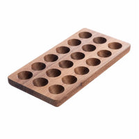 Egg Tray with 15 Cups Rectangular Wooden Egg Space-Saving Tray for Refrigerator, Countertop