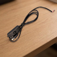 Desk Lamp Controller with USB Cable and Dimmer Switch, USB Port to DC Barrel for USB LED Color Strips, 5V 3A USB Male Inline Switch Adapter