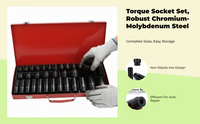 Power Wrench Socket Set, 1/2" Extended Hex, Multi-Function Air Tool Kit, Portable Storage, Auto Repair, Home DIY
