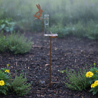 Rabbit Bird Feeder Stake Easy to Install Rabbit Rain Gauge Stake for Yard, Patio