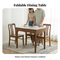 Foldable Design Folding Dining Set Space-Saving Gateleg Table with Storable Chairs expandable table surface Household Furniture Multi-Functional for Apartment Dwellers, Small Homeowners, Families, Kitchen, morning meal corner, Living Room
